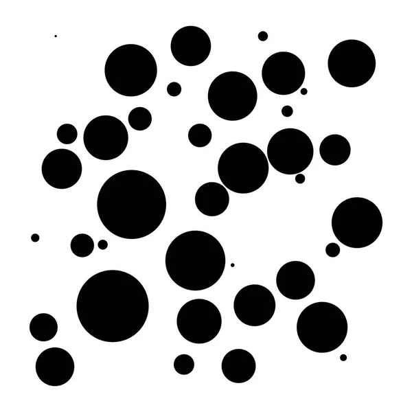 Pois aléatoires, motifs de cercles. Pontilliste / screntone / demi-tonne — Image vectorielle