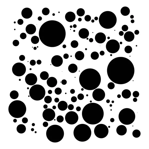 Pois aléatoires, motifs de cercles. Pontilliste / screntone / demi-tonne — Image vectorielle