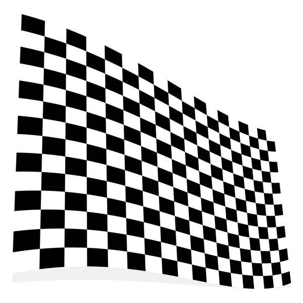 Course, élément drapeau de course isolé sur blanc avec ombre — Image vectorielle