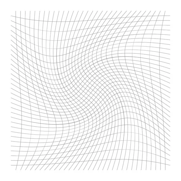 Grille, maille de lignes avec spirale circulaire, torsion, effet rouleau. HO — Image vectorielle