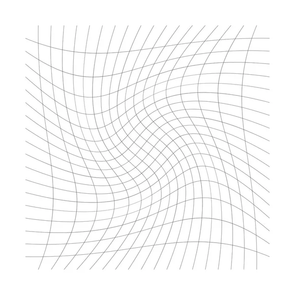 Grade, malha de linhas com espiral circular, torção, efeito de rolo. Wh — Vetor de Stock