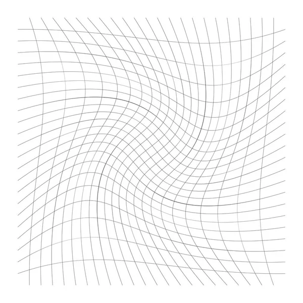 Maille de lignes croisées, grille avec spirale, rotation, tourbillon, tw — Image vectorielle