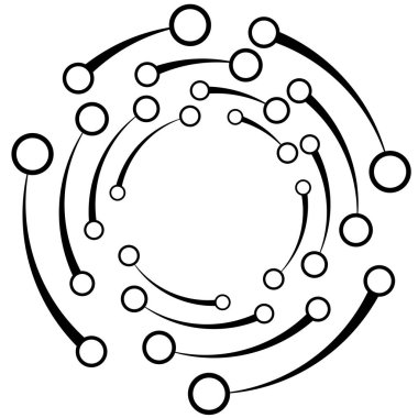 Pleksus, düğümlü tel çerçeveli radyal daireler. Geometrik spiral f