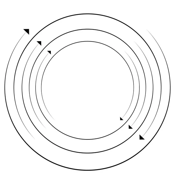 회전, 회전, 회전축 개념 원형 화살표 삽화. — 스톡 벡터