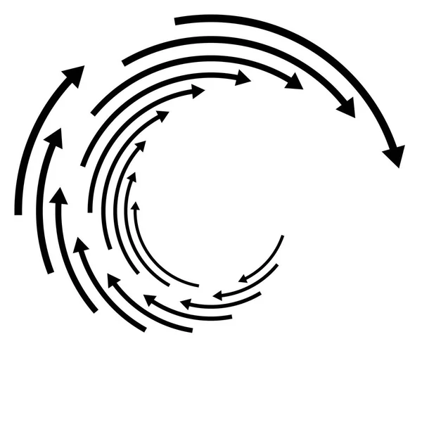 Drehen, Drehen, Torsionskonzept Rundpfeil-Illustration. — Stockvektor