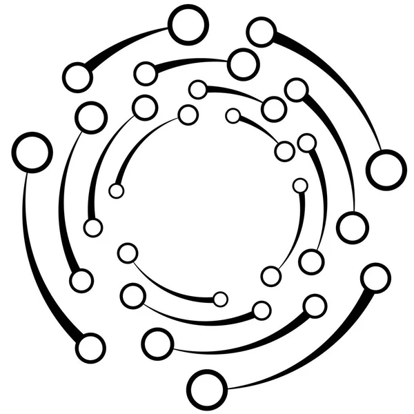 Πλεξιγκλάς, ακτινωτοί κύκλοι με κόμβους. Γεωμετρική σπείρα f — Διανυσματικό Αρχείο