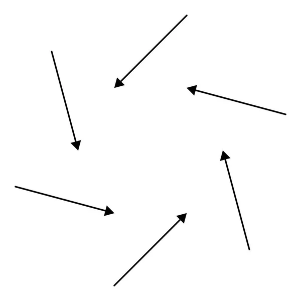 Rotera cirkulära, radiella pilar för cykel, iteration koncept. Samordnare — Stock vektor
