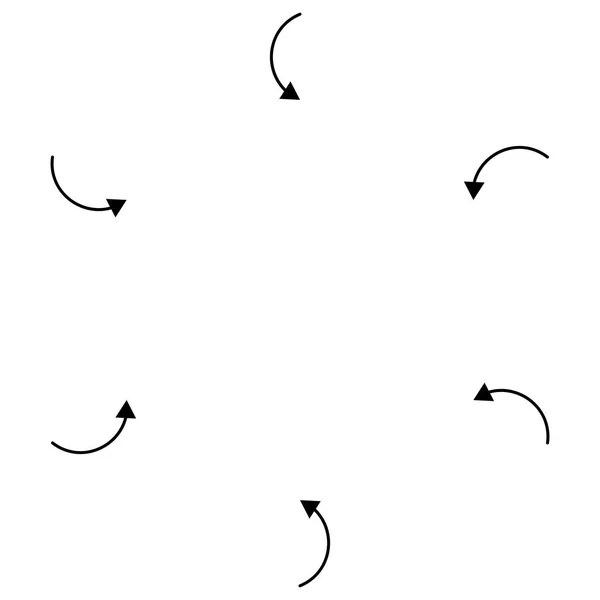 Inward circular, radial arrows for tighten, collision and collid — Stock Vector