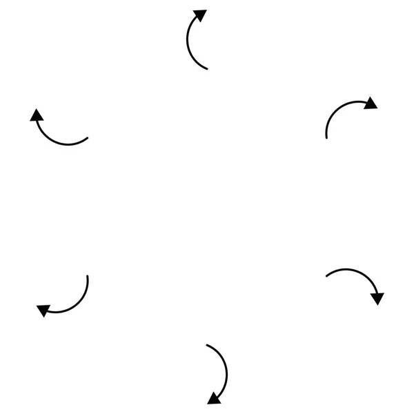 Flechas radiales circulares apuntando desde el centro. Puntero concéntrico — Vector de stock