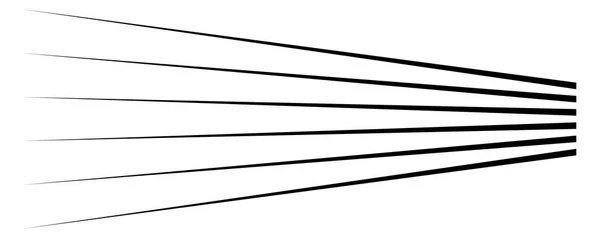 Lignes, rayures en perspective. Bandes 3d disparaissant, diminuant — Image vectorielle
