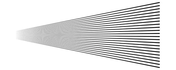 Linien, Streifen in der Perspektive. 3D-Streifen verschwinden, abnehmen — Stockvektor