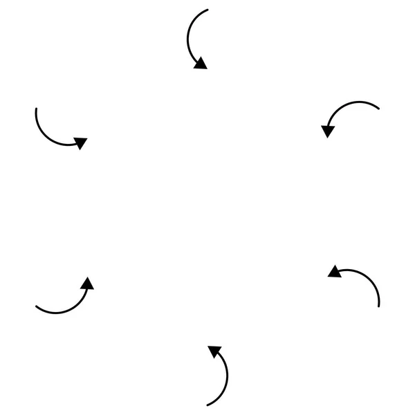 Flechas circulares internas, radiales para apretar, colisionar y colisionar — Vector de stock