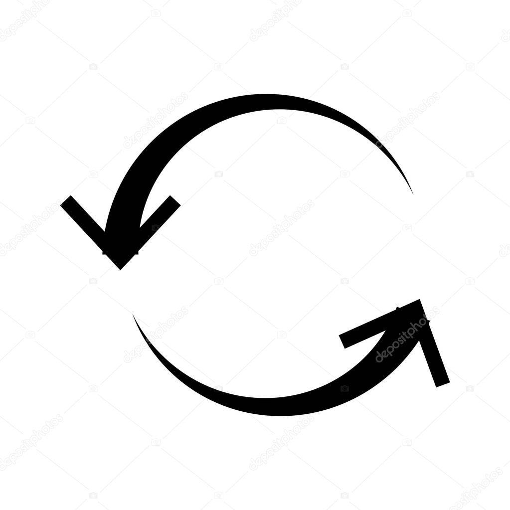 Circular, circle arrow left. Radial arrow icon, symbol. Counterc