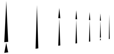 düzensiz (kesikli, kesikli) bir satırda dikey çizgiler. 3B şerit