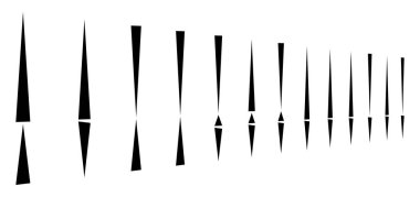 düzensiz (kesikli, kesikli) bir satırda dikey çizgiler. 3B şerit