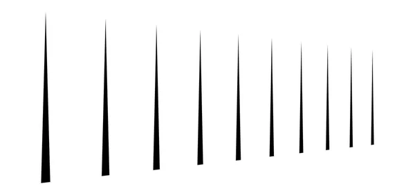 Lignes verticales en colonnes. Perspective rayures parallèles. Ligne 3d — Image vectorielle