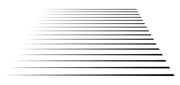 水平的，笔直的平行直线在透视。 3d行，st — 图库矢量图片