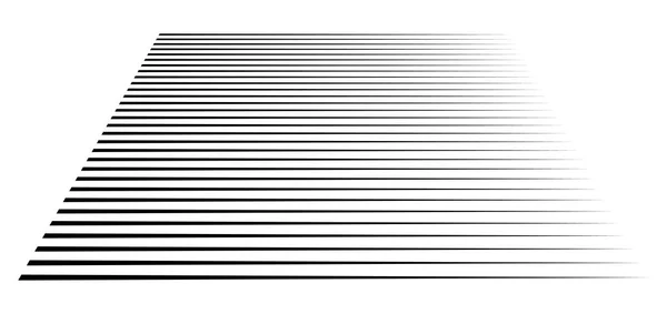 Horizontal, straight parallel lines in perspective. 3d lines, st — Stock Vector