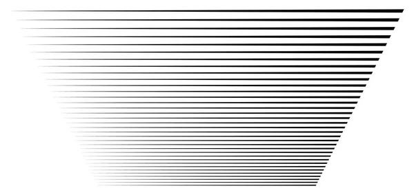 Líneas paralelas horizontales y rectas en perspectiva. Líneas 3d, st — Vector de stock