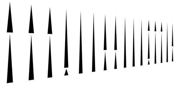 Nieregularne (przerywane, segmentowane) linie pionowe w rzędzie. Pasek 3d — Wektor stockowy