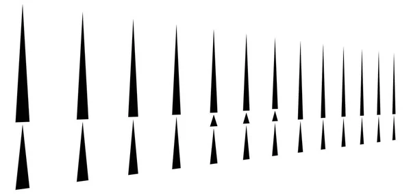 Nieregularne (przerywane, segmentowane) linie pionowe w rzędzie. Pasek 3d — Wektor stockowy