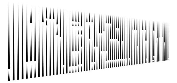 Irregular (dashed, segmented) vertical lines in a row. 3d stripe — ストックベクタ