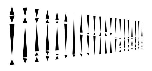 Düzensiz (kesikli, kesikli) bir satırda dikey çizgiler. 3B şerit — Stok Vektör