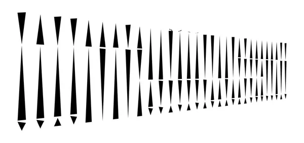 Perspektif, 3 boyutlu düzensiz çizgiler. segment dikey çizgileri — Stok Vektör