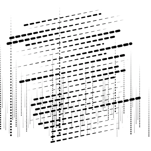 Grille abstraite, maille de morceaux de dispersion aléatoires, morceaux. géométrique — Image vectorielle