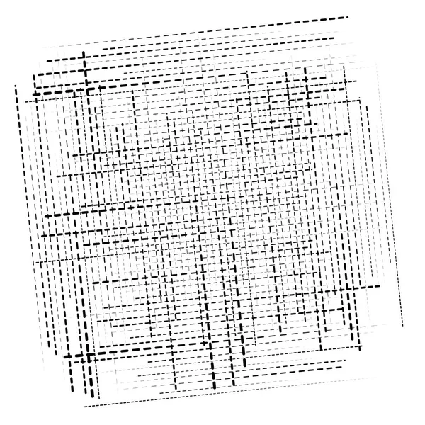 Rejilla abstracta, malla de trozos de dispersión aleatoria, piezas. geométrica — Vector de stock
