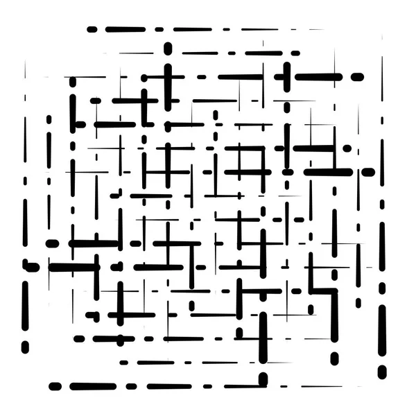 Rejilla abstracta, malla de trozos de dispersión aleatoria, piezas. geométrica — Archivo Imágenes Vectoriales