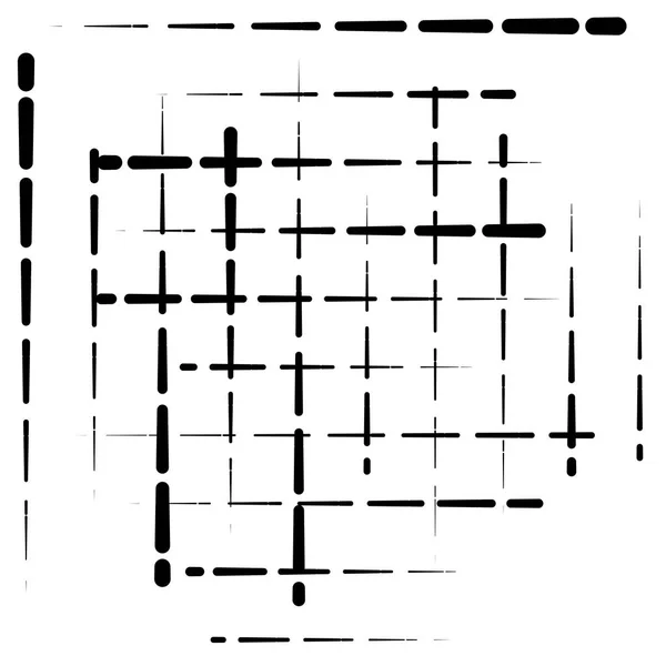 Rejilla abstracta, malla de trozos de dispersión aleatoria, piezas. geométrica — Archivo Imágenes Vectoriales