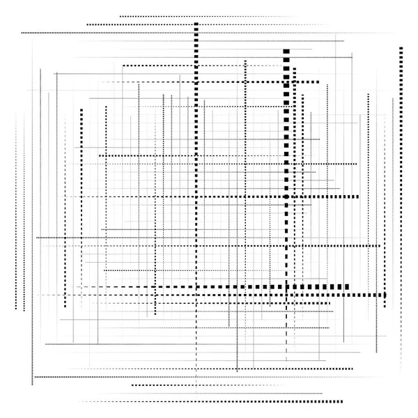 Grade abstrata, malha de pedaços de dispersão aleatória, peças. geométrica — Vetor de Stock