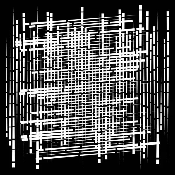 Rejilla, malla patrón geométrico abstracto. líneas de intersección segmentadas — Vector de stock