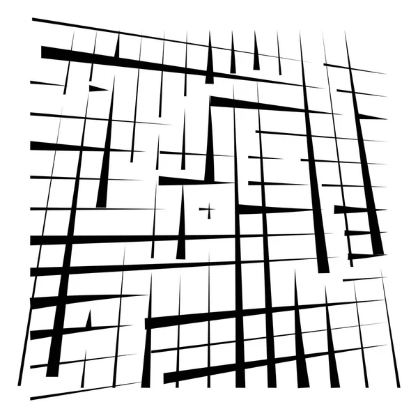 Rejilla, malla patrón geométrico abstracto. líneas de intersección segmentadas — Vector de stock