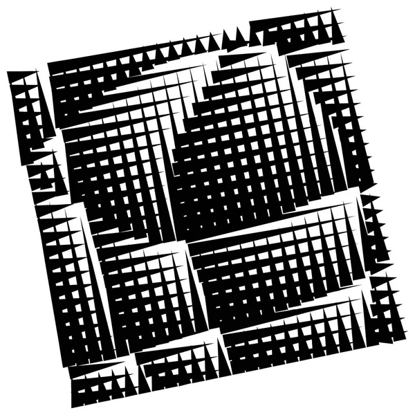 Rejilla, malla patrón geométrico abstracto. líneas de intersección segmentadas — Vector de stock