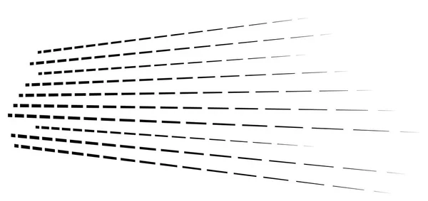 Des lignes en pointillés 3d aléatoires en perspective. rayures segmentées géométr — Image vectorielle