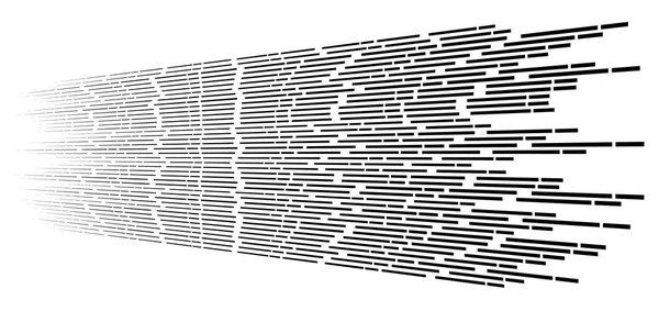 Véletlenszerű 3D szaggatott vonalak perspektívában. szegmentált csíkgeometr — Stock Vector
