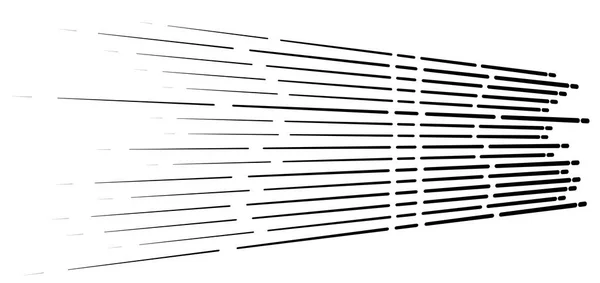 Random linee tratteggiate 3d in prospettiva. geometria delle strisce segmentate — Vettoriale Stock