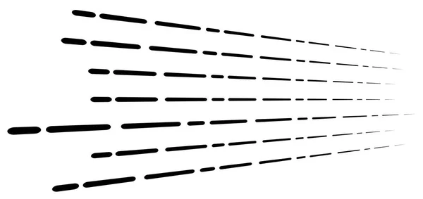 Satunnainen 3d katkoviivoja näkökulmasta. segmentoitu raidat geometrinen — vektorikuva