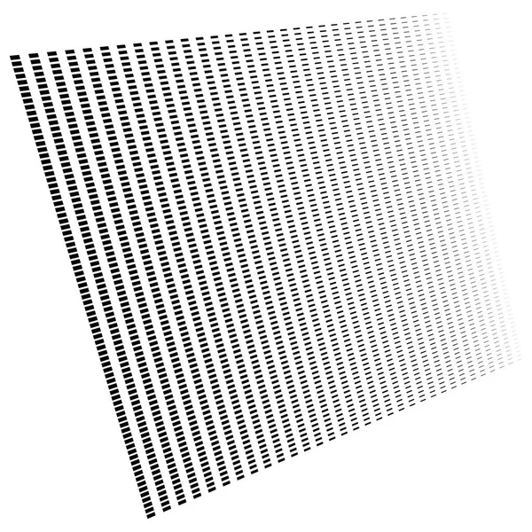 3D segmentierte, gestrichelte Linien geometrisches Muster. verschwinden, abnehmen — Stockvektor
