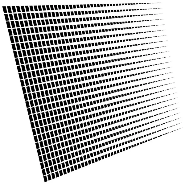 3D segmenterade, streckade linjer geometriskt mönster. Försvinna, minska s — Stock vektor