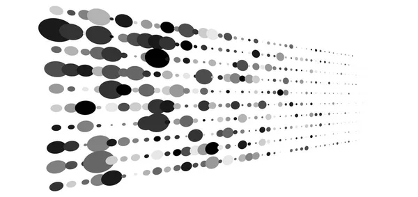 Graustufenpunkte, Halbton, Kreismuster. Fleckle, Stipple Geo — Stockvektor