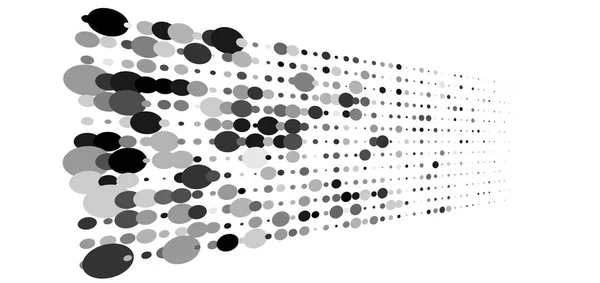 Grijze stippen, halve toon, cirkels patroon. vlek, stipple geo — Stockvector