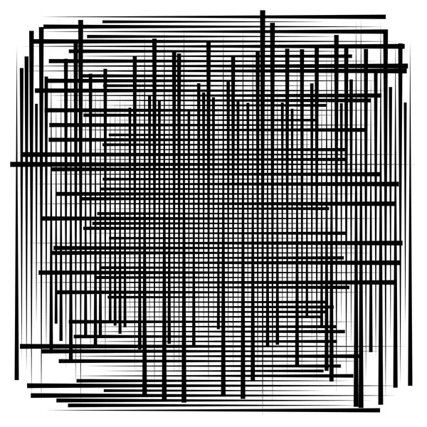 Slumpmässiga linjer, mesh. Dynamisk, oregelbunden överlappning, skär varandra l — Stock vektor