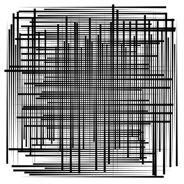 Rejilla de líneas aleatorias, malla. Dinámica, superposición irregular, intersección l — Archivo Imágenes Vectoriales