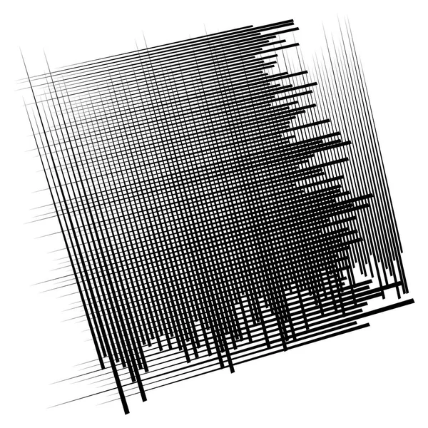 Mřížka s náhodnými čarami. Dynamické, nepravidelné překrývání, protínání l — Stockový vektor