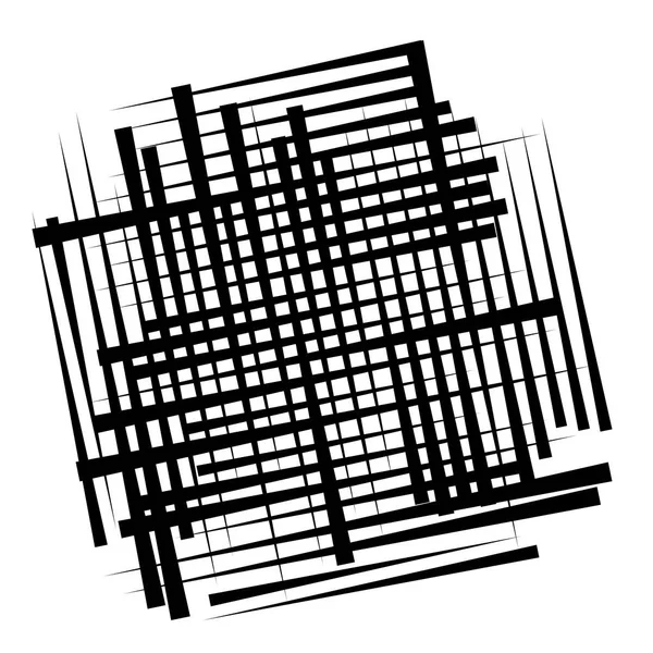 Willekeurige lijnen raster, gaas. Dynamische, onregelmatige overlapping, kruising l — Stockvector