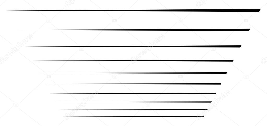 Perspective 3d lines. Stripes vanish, diminish into horizon. Sim