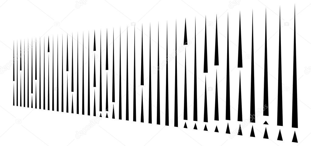 irregular (dashed, segmented) vertical lines in a row. 3d stripe